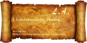Lichtenstein Andos névjegykártya